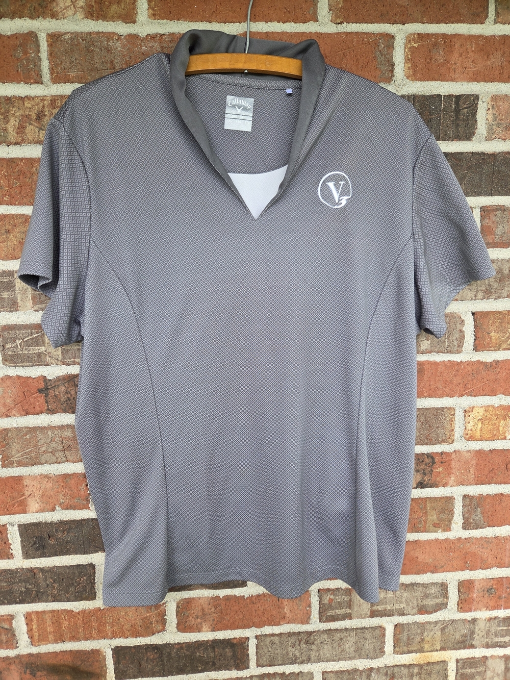 Callaway Women's Gray Short Sleeve V-Neck Golf Polo XXL